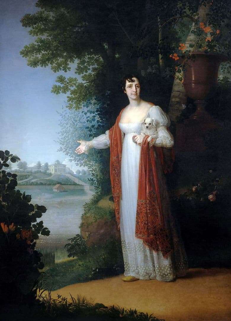 Description of the painting by Vladimir Borovikovsky Portrait of D. A. Derzhavinoy