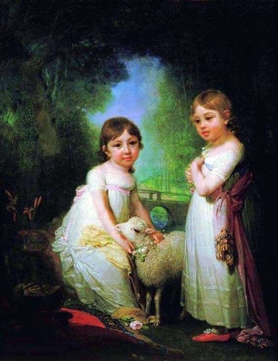 Description of the painting by Vladimir Borovikovsky Children with a lamb