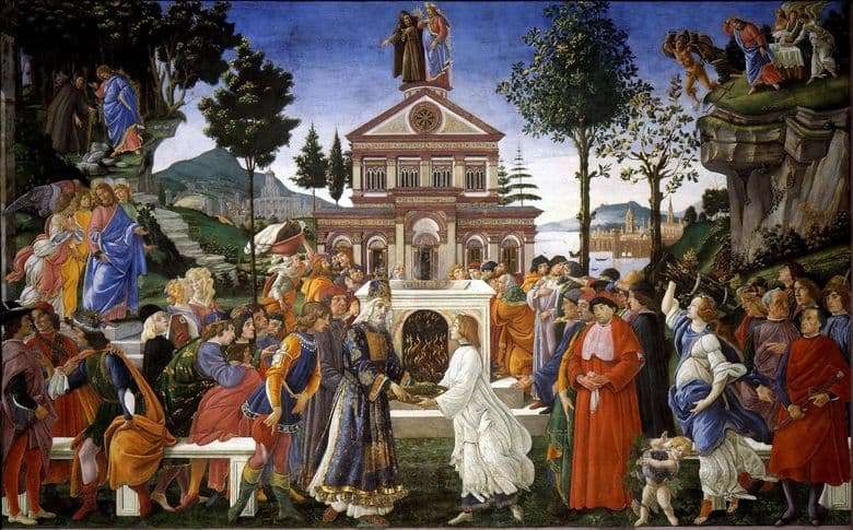 Description of the painting by Sandro Botticelli The Temptation of Christ