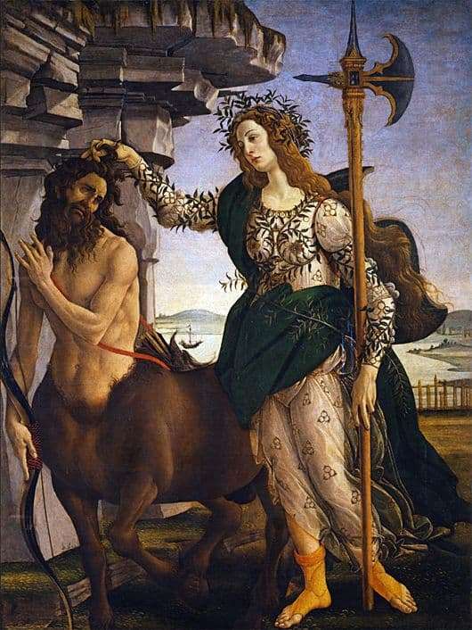 Description of the painting by Sandro Botticelli Pallas and the centaur