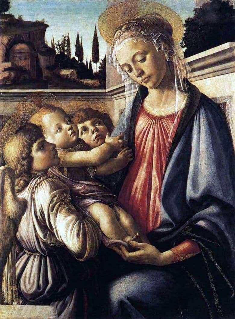 Description of the painting by Sandro Botticelli Madonna and Child with Angels