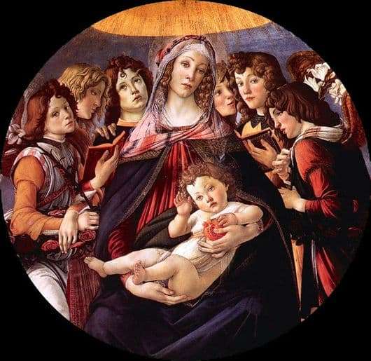Description of the painting by Sandro Botticelli Madonna with a Pomegranate