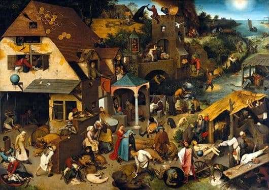 Description of the painting by Peter Bruegel the Elder Dutch proverbs