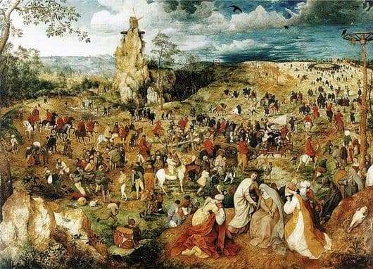 Description of the painting by Peter Bruegel Path to Calvary