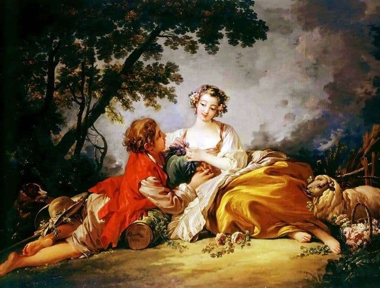 Description of the painting by Francois Boucher Pastoral