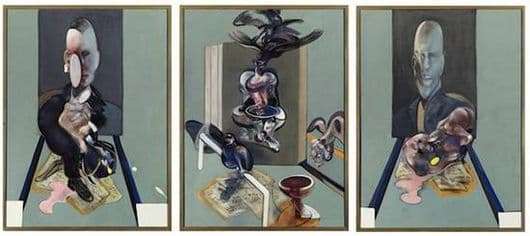 Description of the triptych of Francis Bacon Three Etudes by Lucien Freud