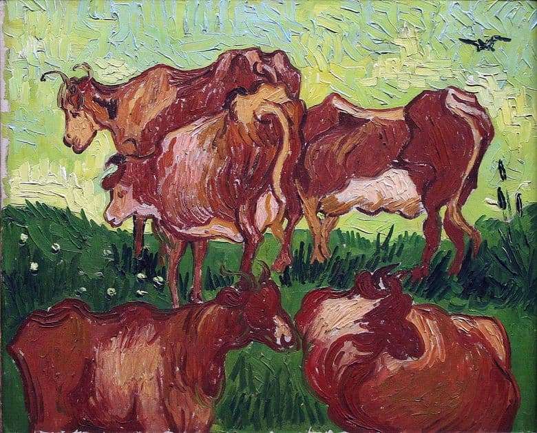 Description of the painting by Vincent Willem van Gogh Cows