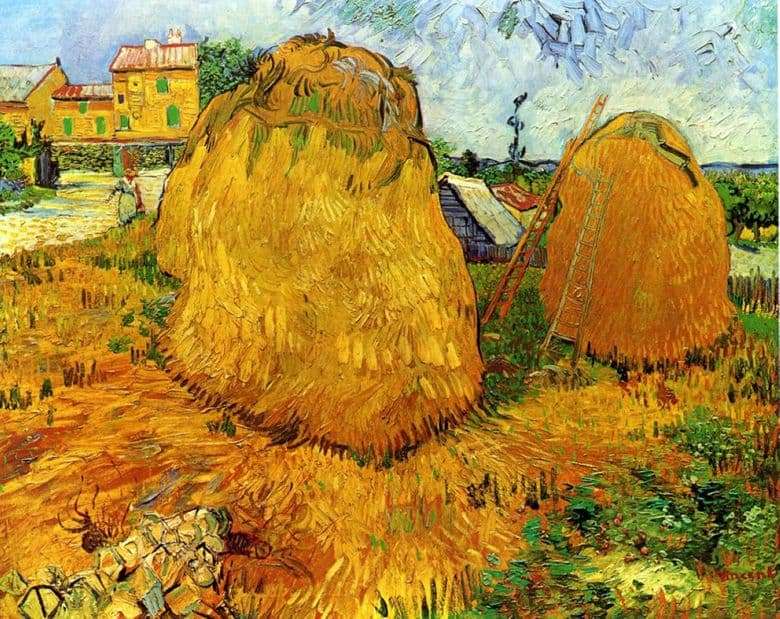 Description of the painting by Vincent van Gogh Haystacks in Provence