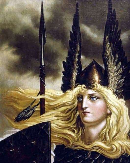 Description of the painting by Konstantin Vasilyev Valkyrie