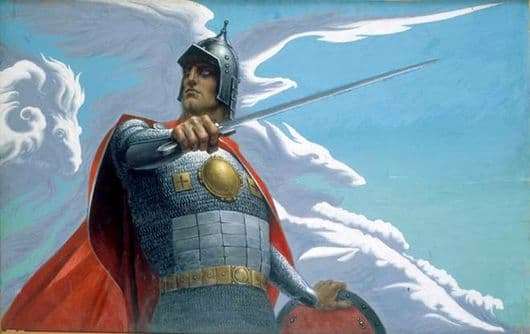 Description of the painting by Konstantin Vasilyev Russian Knight