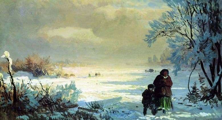 Description of the painting by Fyodor Vasilyev Winter