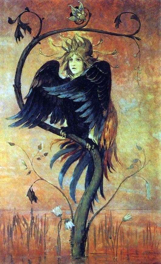 Description of the painting by Victor Vasnetsov Gamayun, a bird of war