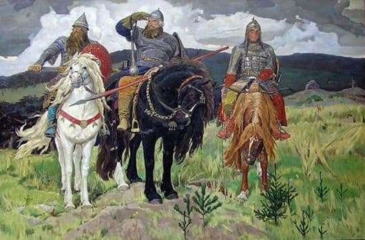 Description of the painting by Victor Vasnetsov Three heroes