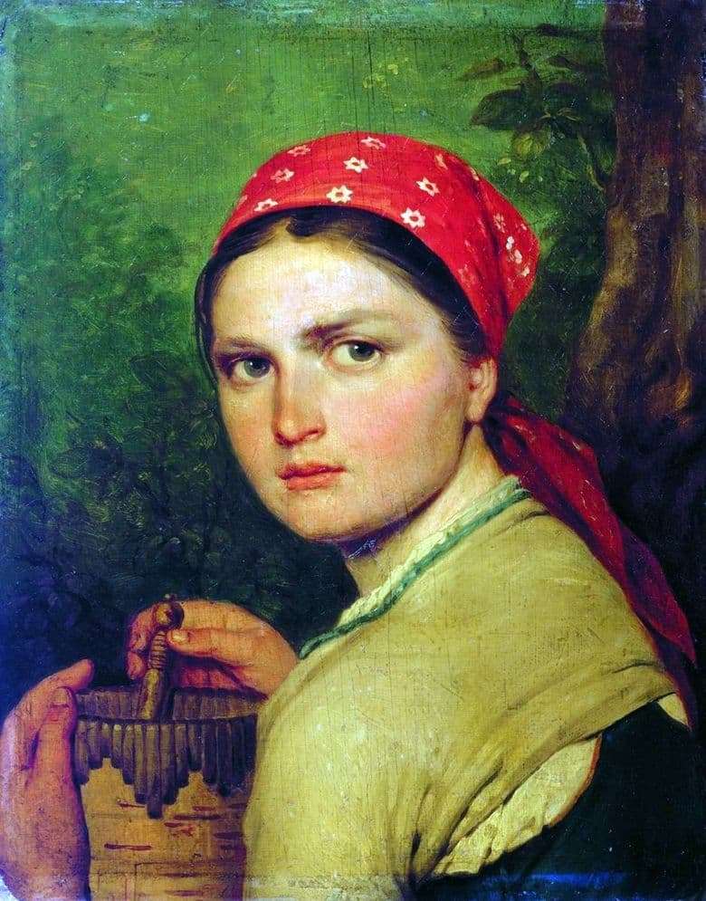 Description of the painting by Alexey Venetsianov Girl with beetroot