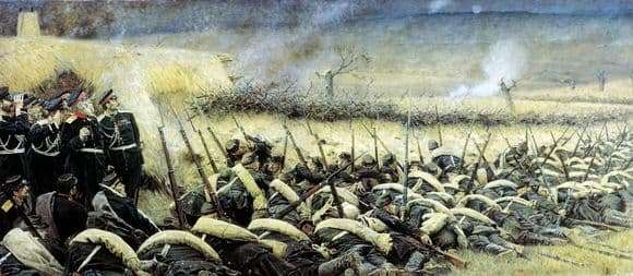 Description paintings Vasily Vereshchagin Before the attack. Under Plevna 