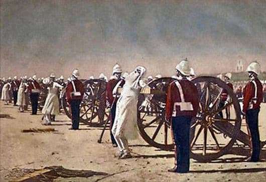 Description of the painting by Vasily Vereshchagin Suppression of the Indian uprising by the British