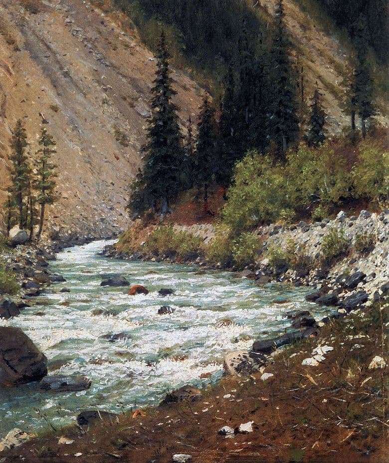 Description of the painting by Vasily Vereshchagin Mountain stream in Kashmir