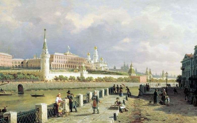 Description of the painting by Peter Vereshchagin View of the Moscow Kremlin