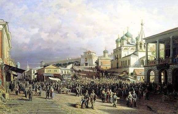 Description of the painting by Peter Vereshchagin Market in Nizhny Novgorod