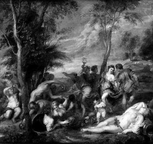 Description of the painting by Vecellio Titian Bacchanalia