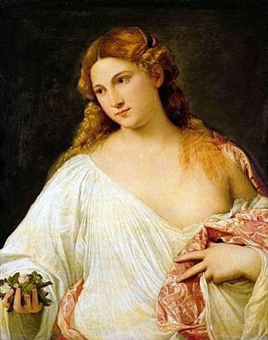 Description of the painting by Titian Vechelio Flora
