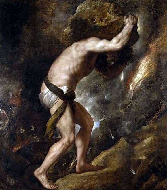 Description of the painting by Titian Sisyphus