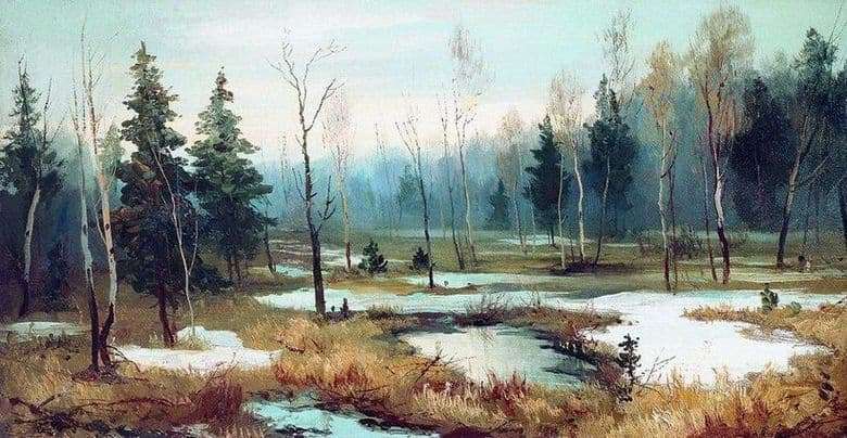 Description of the painting by Efim Volkov At the end of winter