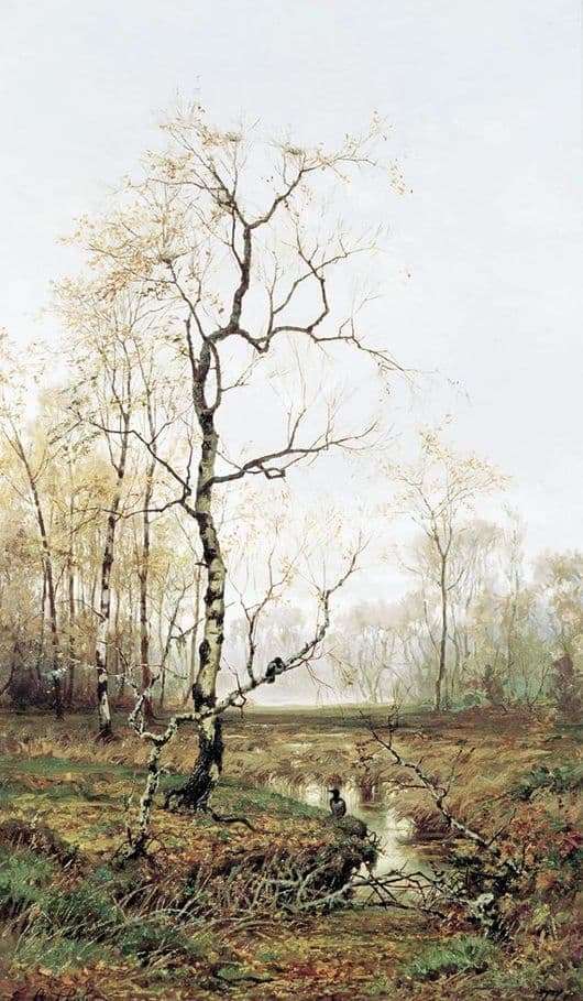 Description of the painting by Efim Volkova In the forest. In the spring 