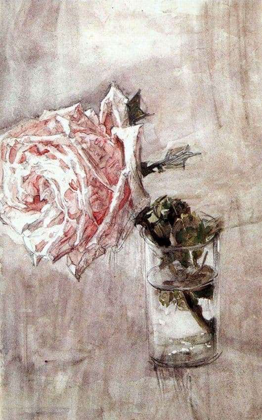 Description of the painting by Mikhail Vrubel Rose in a glass