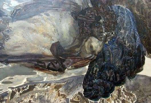 Description of the painting by Mikhail Vrubel The Flying Demon