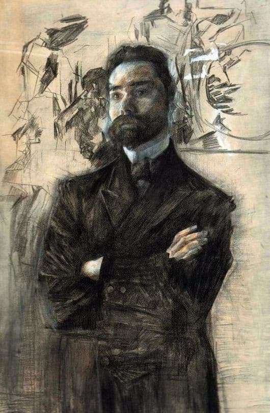 Description of the painting by Mikhail Vrubel Portrait of Valery Bryusov