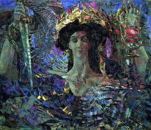 Description of the painting by Mikhail Vrubel Six winged Seraph