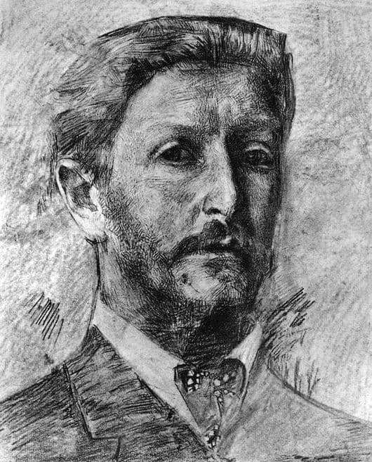 Description of the painting by Mikhail Vrubel Self portrait