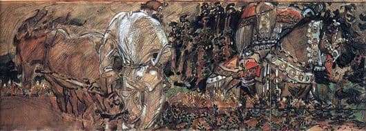 Description of the painting by Mikhail Vrubel Mikula Selyaninovich