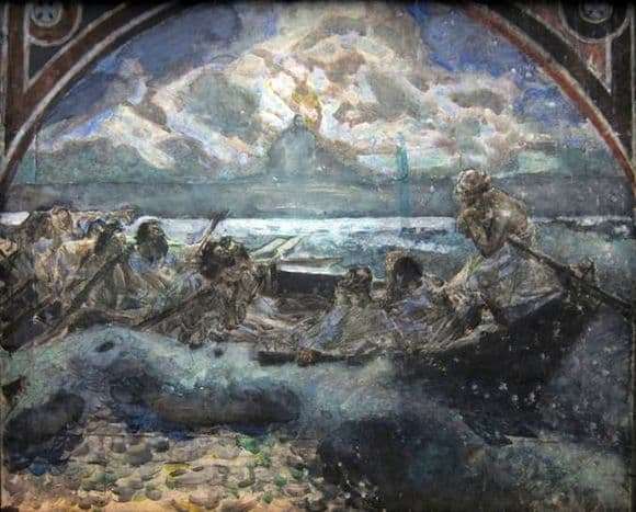 Description of the painting by Mikhail Vrubel Walking on the waters