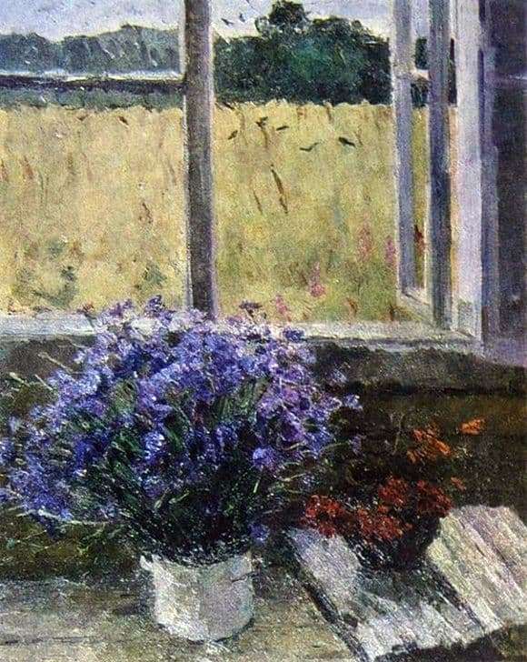 Description of the painting by Vladimir Gavrilov Last cornflowers