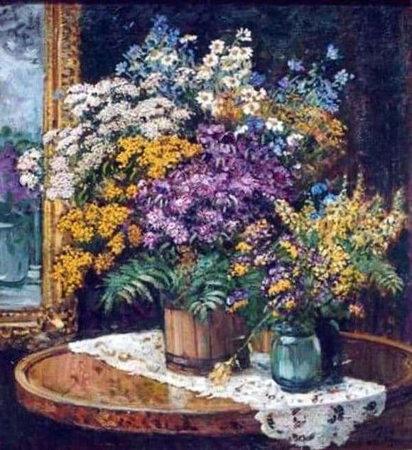 Description of the painting by Alexander Gerasimov Wildflowers