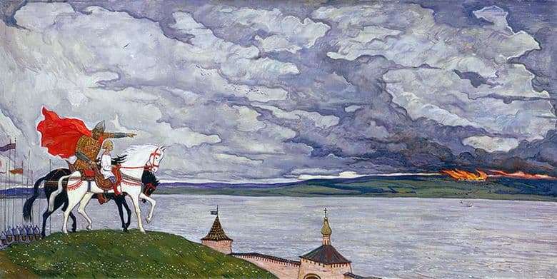 Description of the painting by Ilya Glazunov Two Princes