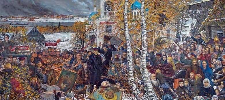 Description of the painting by Ilya Glazunov Discretion