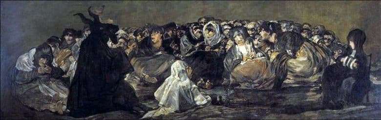 Description of the painting by Francisco de Goya Witches Sabbath