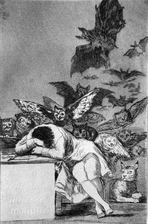 Description of the painting by Francisco de Goya Sleep of Reason Produces Monsters