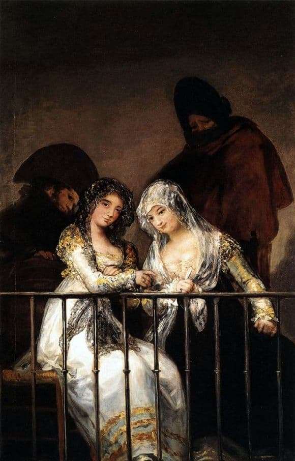 Description of the painting by Francisco de Goya Mahi on the balcony