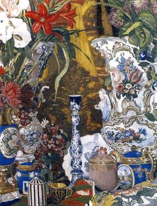 Description of the painting by Alexander Golovin Flowers