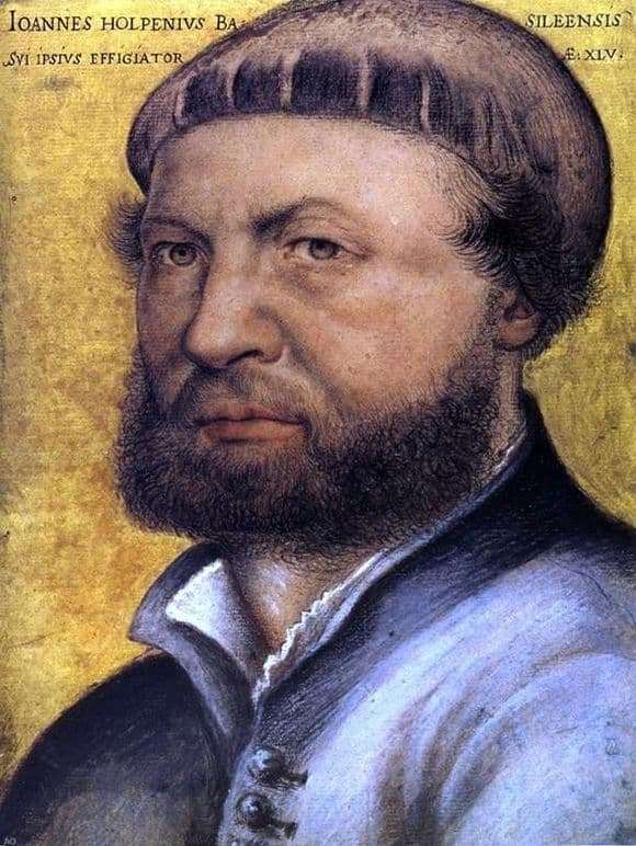 Description of the painting by Hans Holbein Self portrait