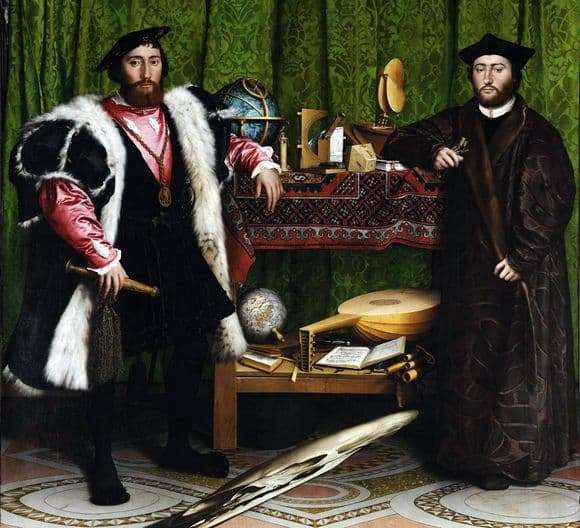 View The Ambassadors Painting Holbein PNG