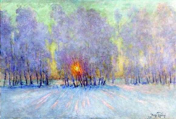 Description of the painting by Igor Grabar Hoarfrost. Sunrise