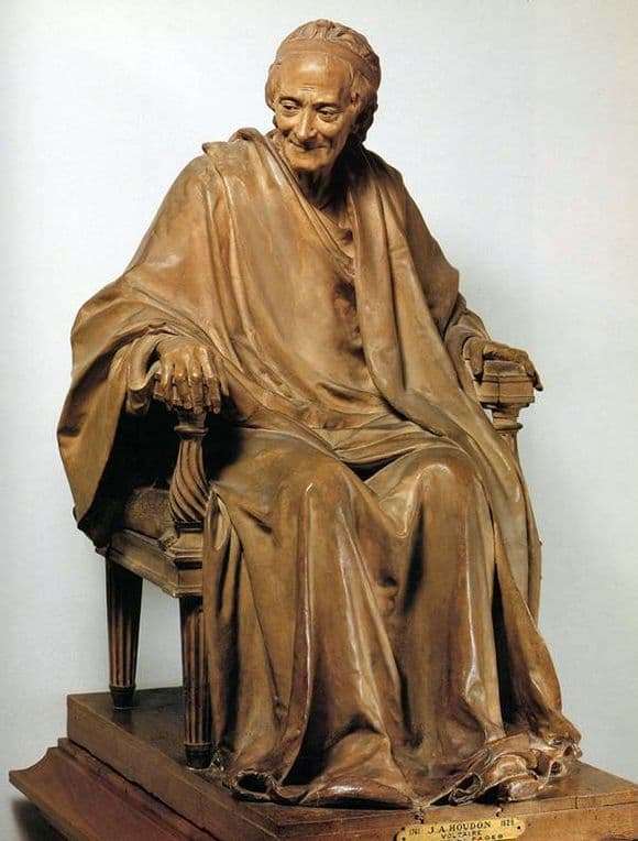 Description of the sculpture of Jean Houdon Voltaire