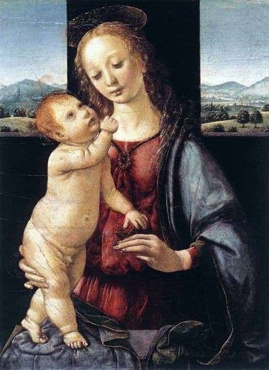 Description of the painting by Leonardo da Vinci Madonna with a Pomegranate