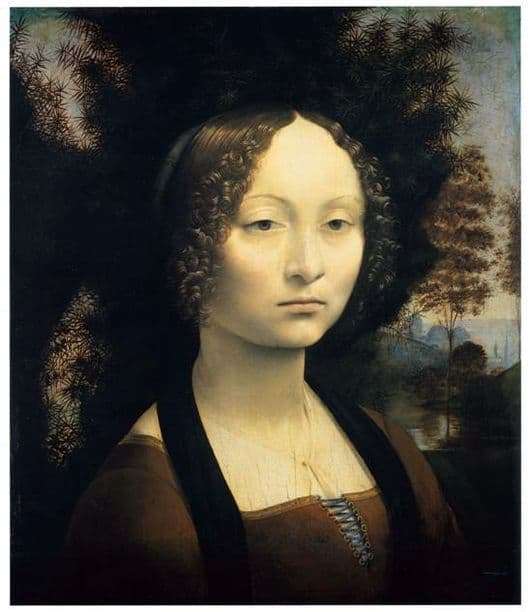 Description of the painting by Leonardo da Vinci Portrait of Genevra de Benchi