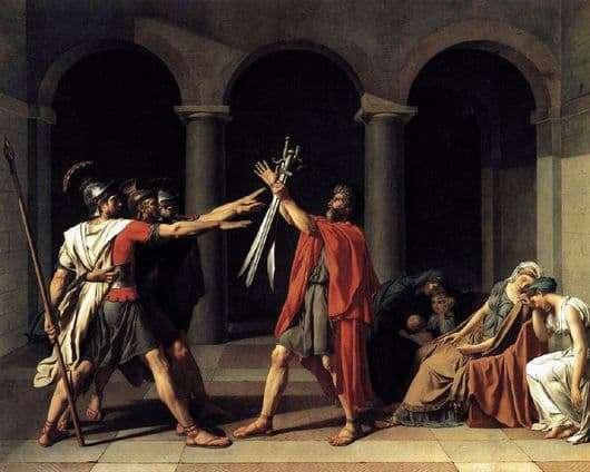 Description of the painting by Jean Louis David The Oath of the Horatii